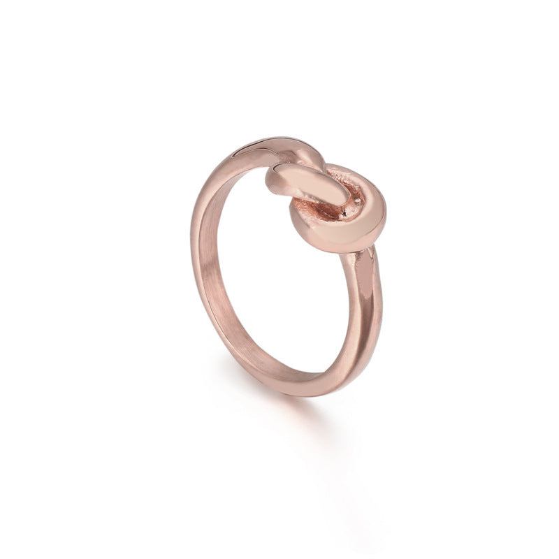 Knot Geometric Titanium Steel Ring Gold Tone Or Rose Gold For Women Size 6 7 8 9 Fashion Jewelry Everyday Wear Jewelry