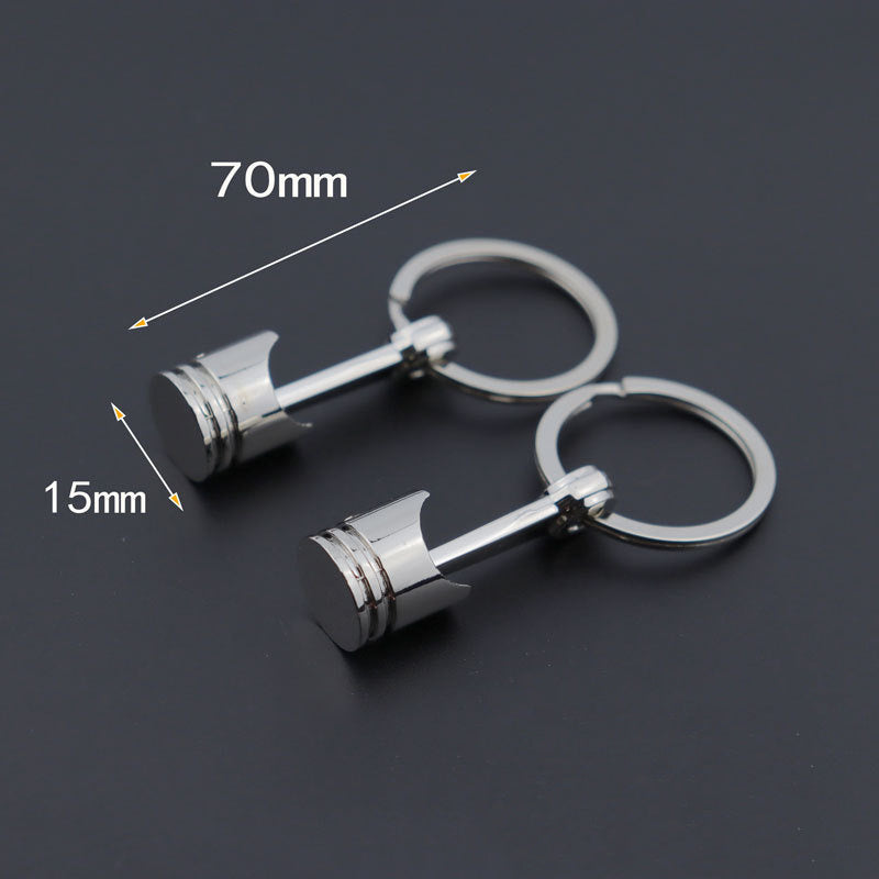 Engine Piston Key Ring Metal Alloy Keychain For Car Enthusiasts Silver Tone Gift For Men And Women Ideal Gift For All