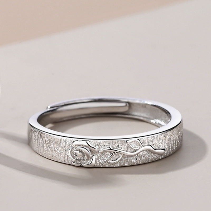 Nightingale Rose Pattern 925 Silver Ring Electroplated High Quality Design For Women And Men Fashion Jewelry Collection