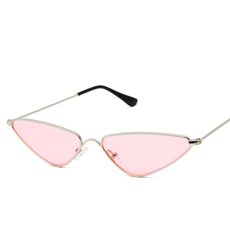 Adults Cat Eye Sunglasses Vintage Metal Frame Triangle Piece Design AC Lenses Full Frame Non Polarized Fashion