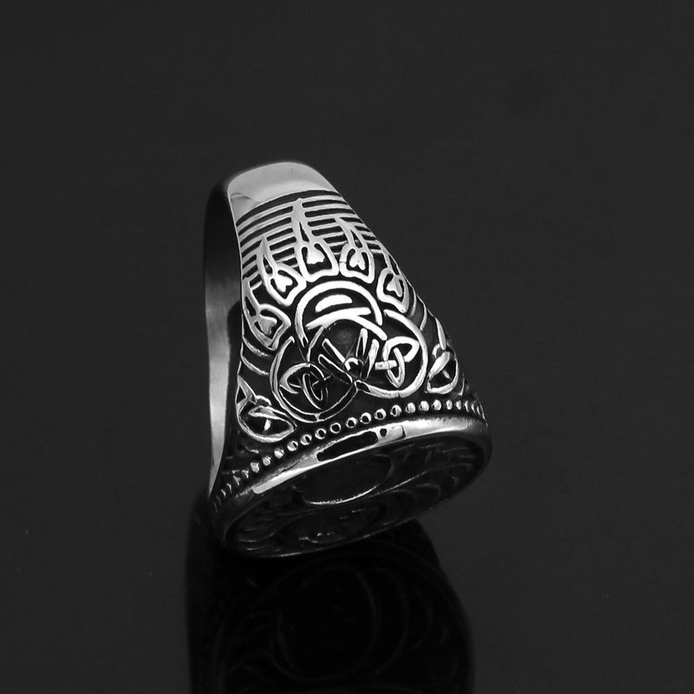 Tree Of Life Ring For Men Titanium Steel Geometric Design Modern Mens Jewelry Accessory Gift For Every Occasion
