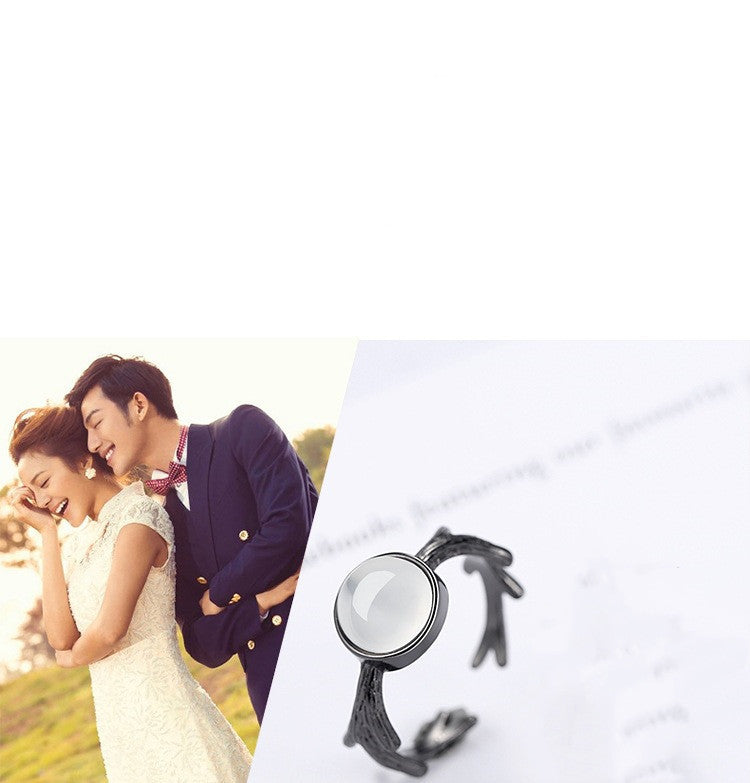 Adjustable Open Rose Leaf Design Couple Rings Copper Electroplated Promise Engagement Anniversary Gift Jewelry