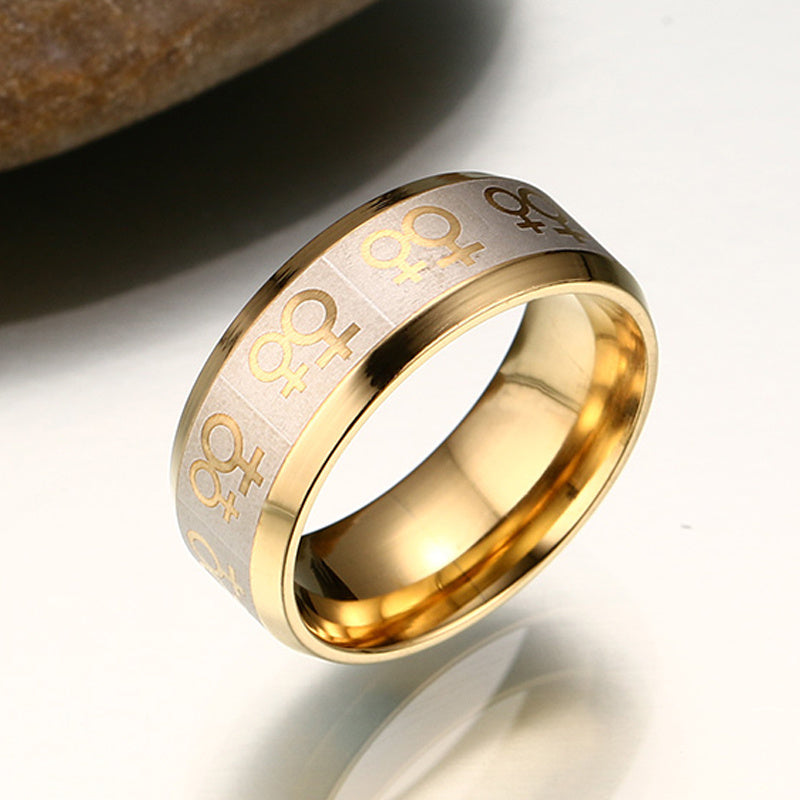 Titanium Steel Personalized Fashion Ring For Men Cartoonish Character Style Electroplating Sizes 7 8 9 10 11 12