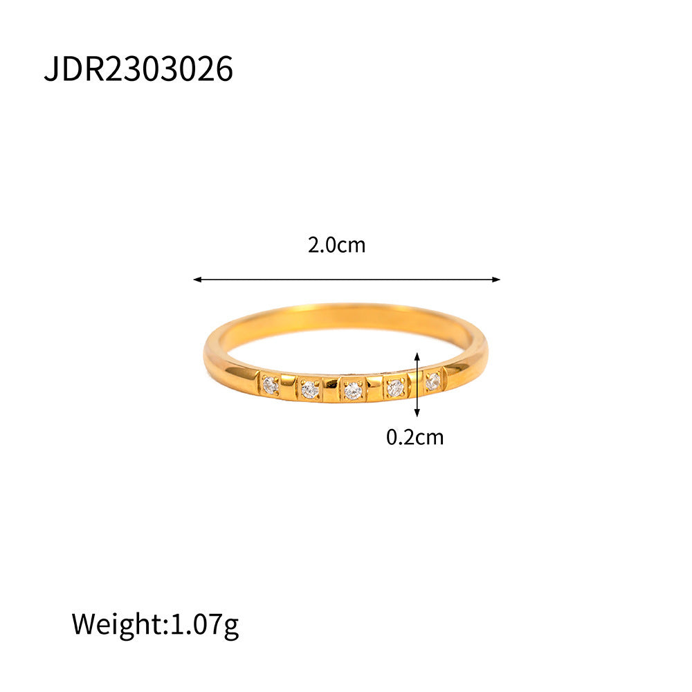 Womens Stainless Steel Geometric Ring Does Not Fade Jewelry Gift For Her Everyday Ring Band Everyday Ring Band