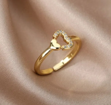 Geometric Copper Ring With Bee Design European American Fashion Statement Jewelry Fishbone Ring Golden Elegant