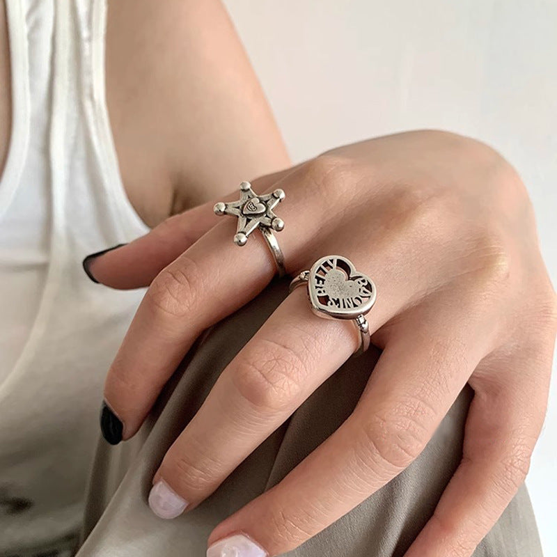 Womens Retro Distressed Heart Copper Ring Fashion Jewelry Unique Statement Piece Durable Quality Gift for Her Quality