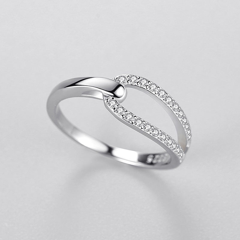Sterling Silver S925 Ring Women Geometric Korean Style Gift
