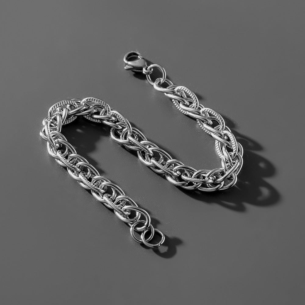 Unisex Stainless Steel Wavy Bracelet Twist Design Wristband Bangle Jewelry For Men Durable Gear For Daily Uses