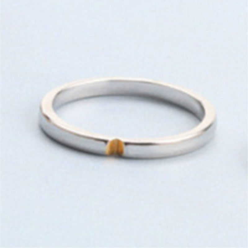 Electroplated 18K Gold Couple Ring With White Copper Finish Unisex Fashion Band For Everyday Wear Or Gift Idea