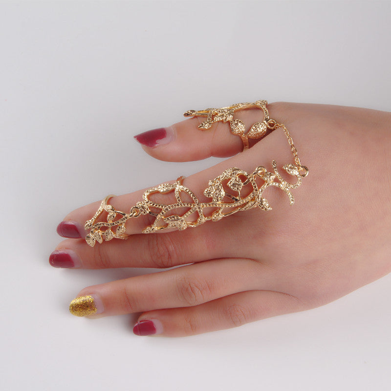 Leaf Ring Adjustable Alloy Thumb Ring Geometric Design European American Style Gold Silver Finish Electroplated Size 8