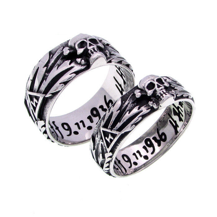 Stainless Steel Punk Skull Ring For Men Women Vintage Carved Personality Couple Jewelry Durable Accessory Quality