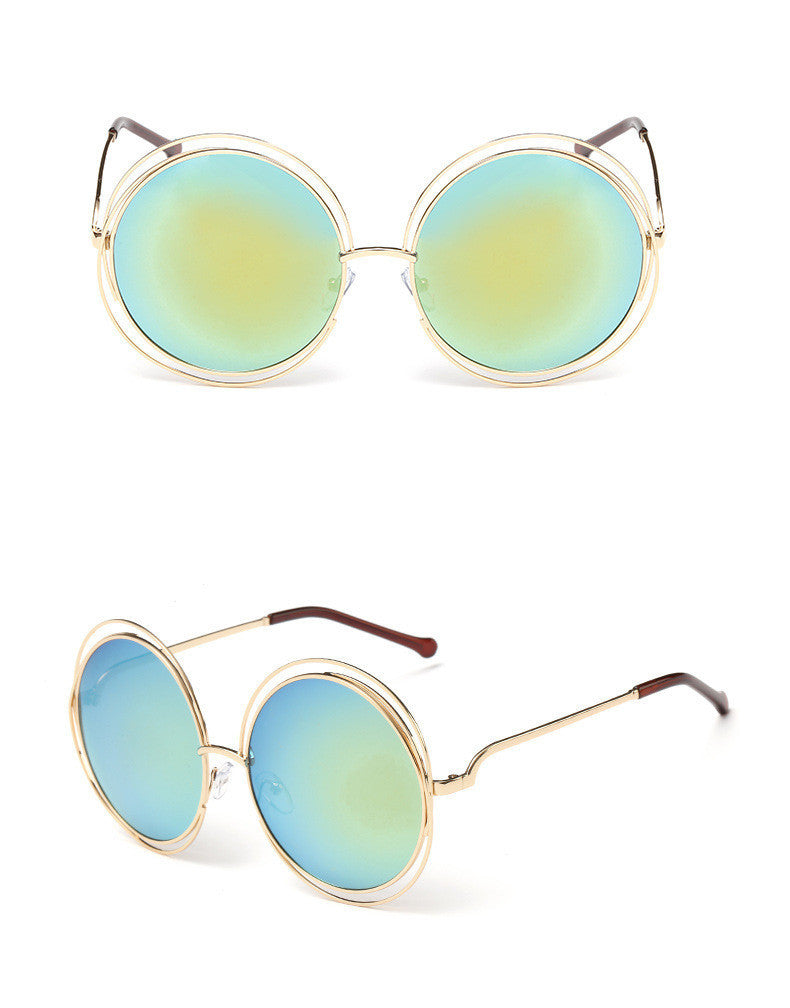 Mens Womens Round Sunglasses Metal Frame Resin Lens HD Vision UVA Protection UV Protection Waterproof UV Proof