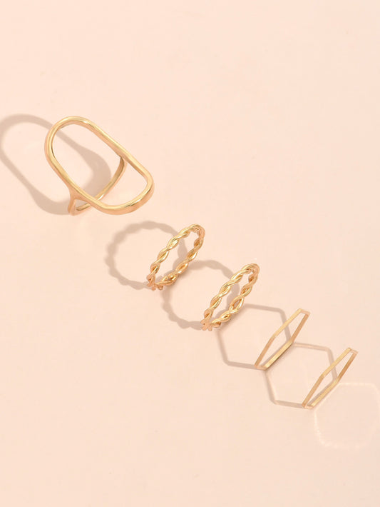 Fashionable Alloy Golden Ring For Women Party Accessory