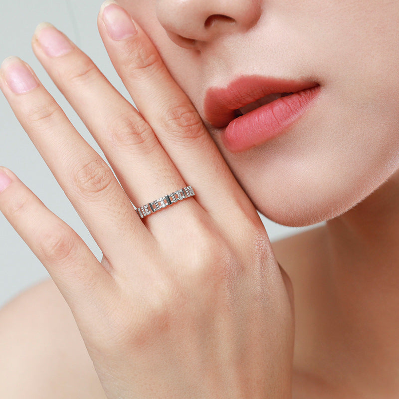 Sterling Silver Ring with Gold Plated Hollow Gemstones