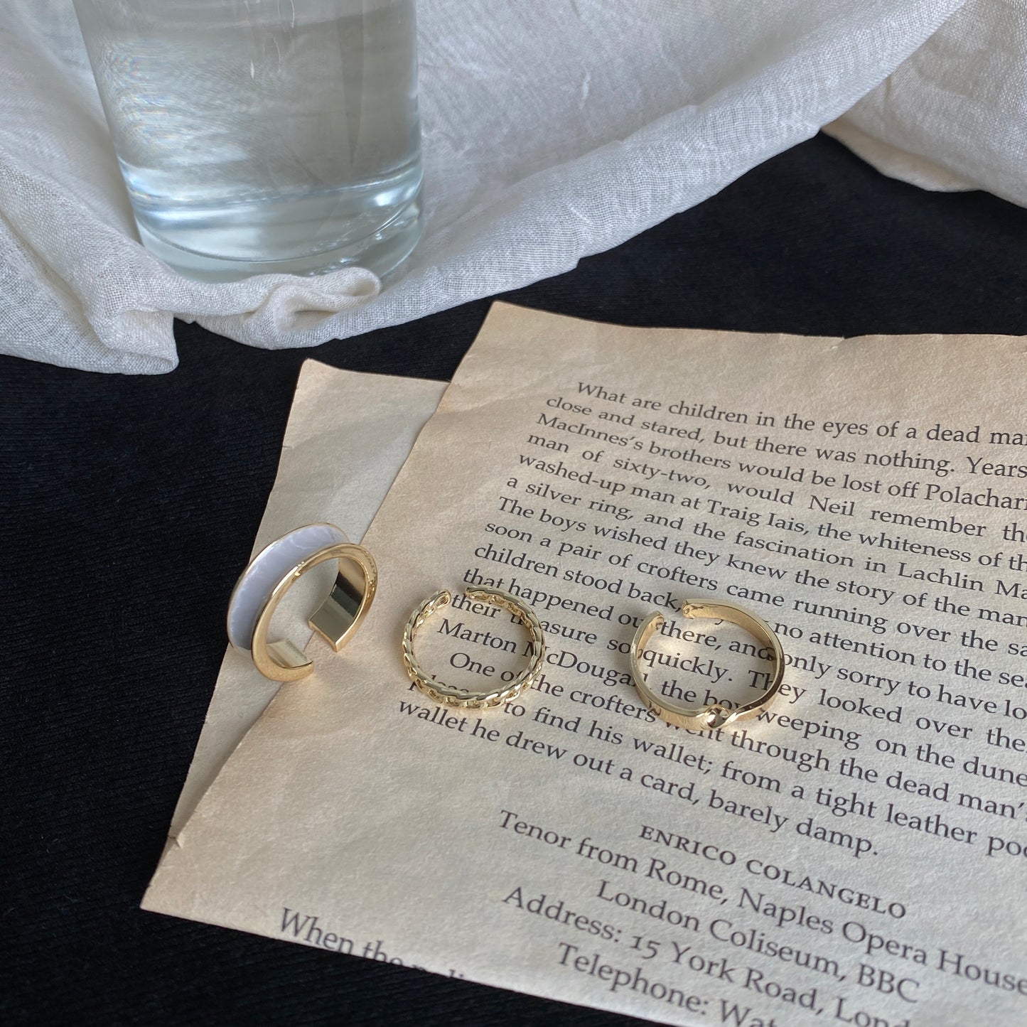 Womens Three Piece Ring Set Adjustable Opening Alloy Fashion Jewelry Stackable Trendy Daily Accessory Everyday