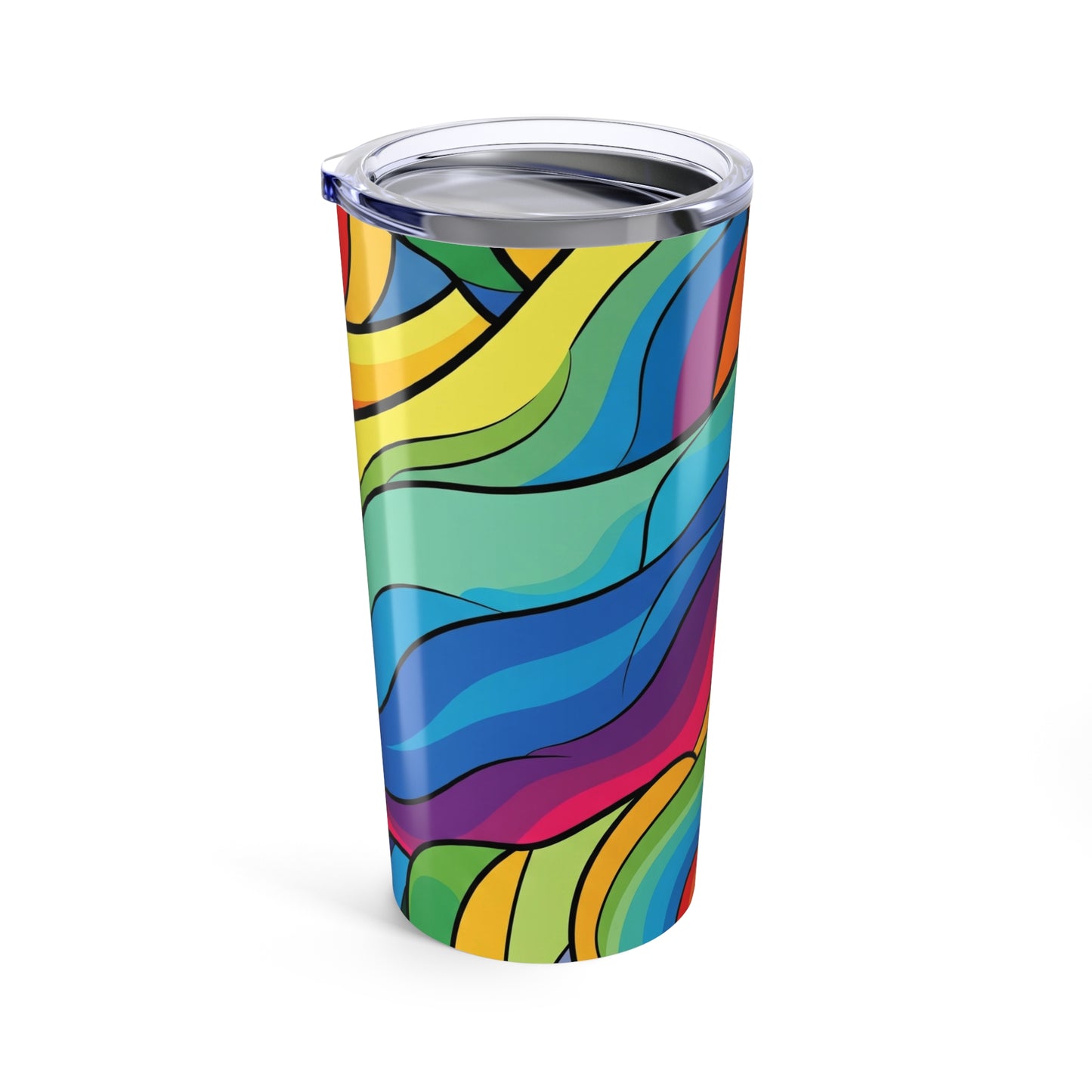20oz Stainless Steel Tumbler With Double Wall Vacuum Insulation Printed Design Leak Proof Travel Mug Hot Cold