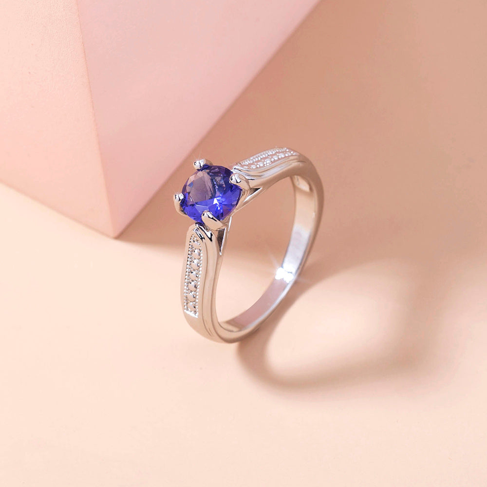 Copper Zircon Ring For Women Adjustable Electroplated European Style Luxurious Fashion Jewelry Perfect Gift Everyday