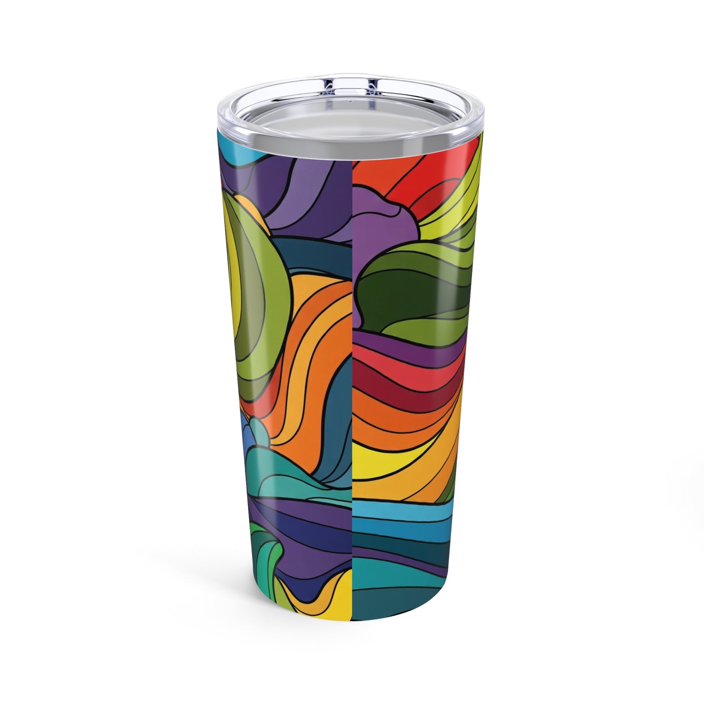 20oz Stainless Steel Tumbler With Printed Design Double Wall Vacuum Insulated Leak Proof Travel Mug For Beverages