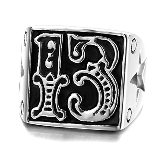Personality Vintage Lucky Number 13 Men's Ring