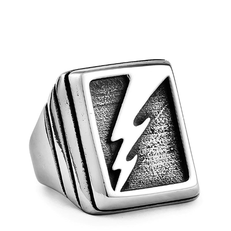 Personality Exaggerated Men's Lightning Ring Stainless Steel