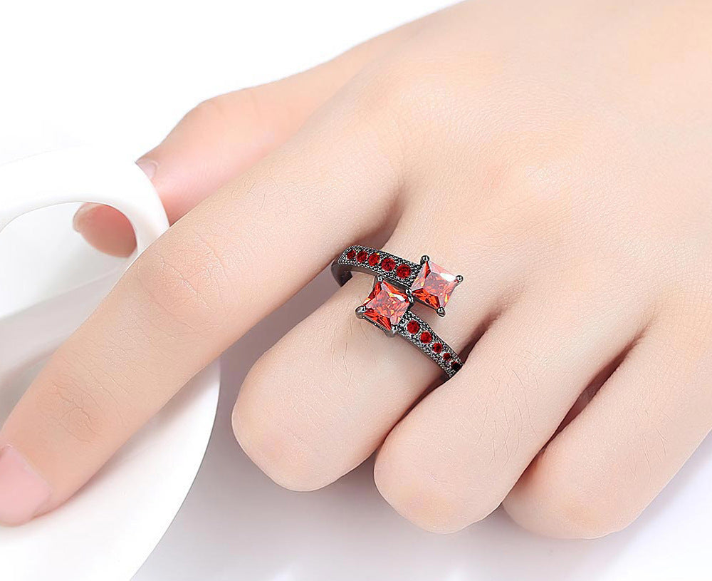 Womens Double Zircon Geometric Copper Cubic Zirconia Electroplated Jewelry Party Engagement Anniversary Wedding