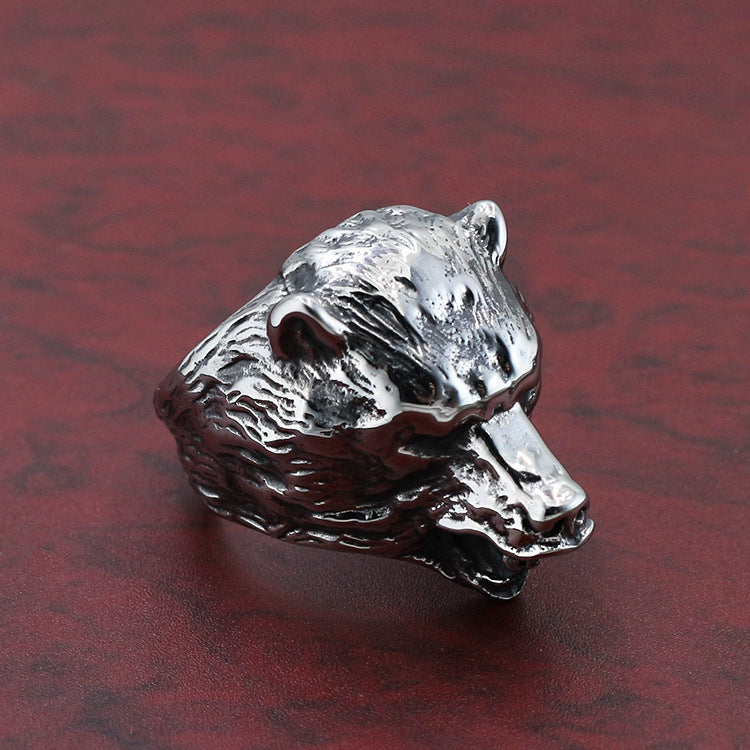 Unisex Wolf Head Stainless Steel Ring For Couples Size 8 9 10 11 12 Polished Durable Polished Finish For Daily