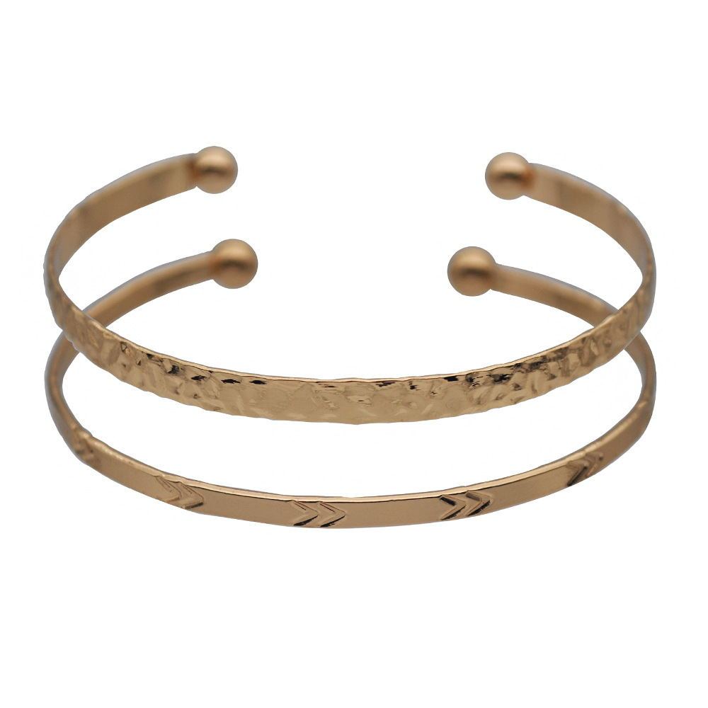 Gold Metal Bracelet Set For Women Elegant Durable Accessory Perfect Everyday Wear And Special Occasion Fashion