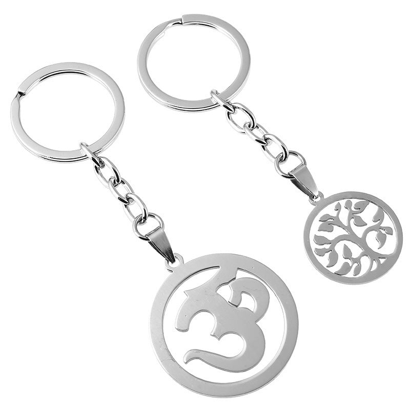 Tree Of Life Keychain Stainless Steel Unisex Durable Key Ring Symbolic Pendant For Men And Women Lucky Tree Charm