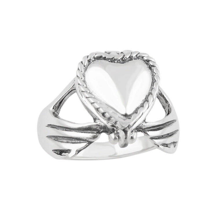 Heart Shape Ring Copper Plated Silver Jewelry For Women And Girls Valentines Gift Elegant Fashion Accessory For Wear
