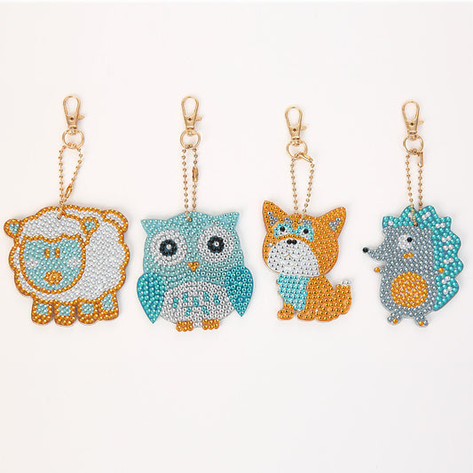 Diamond Painting Keychain Kit Cartoon Animals Handmade Decorative For Purses Bags Backpacks DIY Craft Handmade