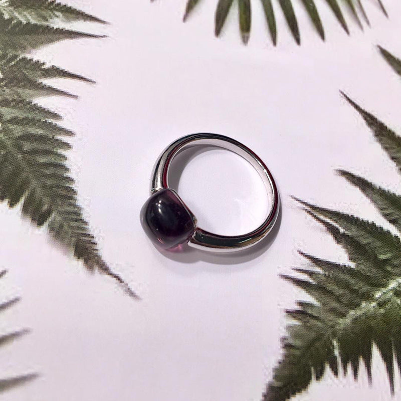 Exotic Copper Geometric Ring For Women Electroplated Metal Jewelry Korean Design Exquisite Accessory Daily Wear