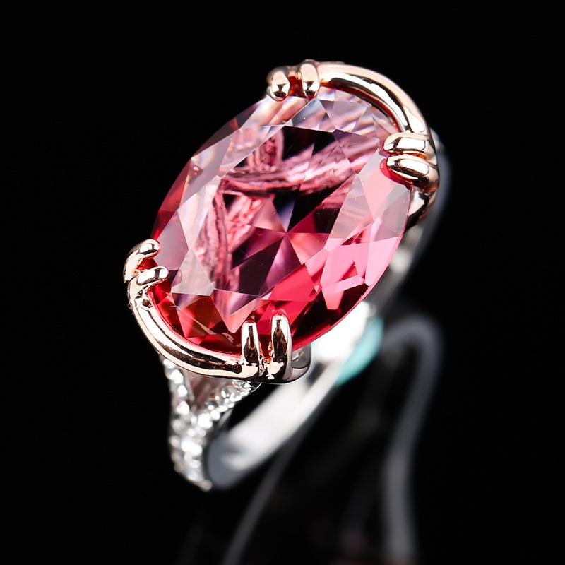 Womens Inlaid Gem Ring Geometric Alloy Jewelry Platinum Finish Gift Birthday Size 6 7 8 9 10 Everyday Sparkles