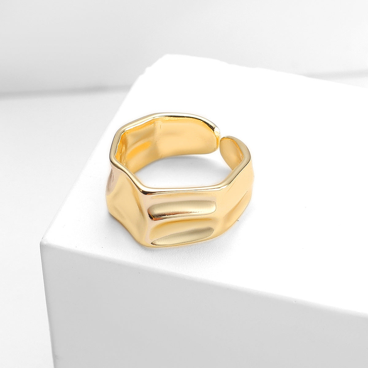 Simple Retro Knuckle Water Drop Geometry Diamond Ring Open Mouth Copper Geometric Animal Zodiac Electroplating Sweet