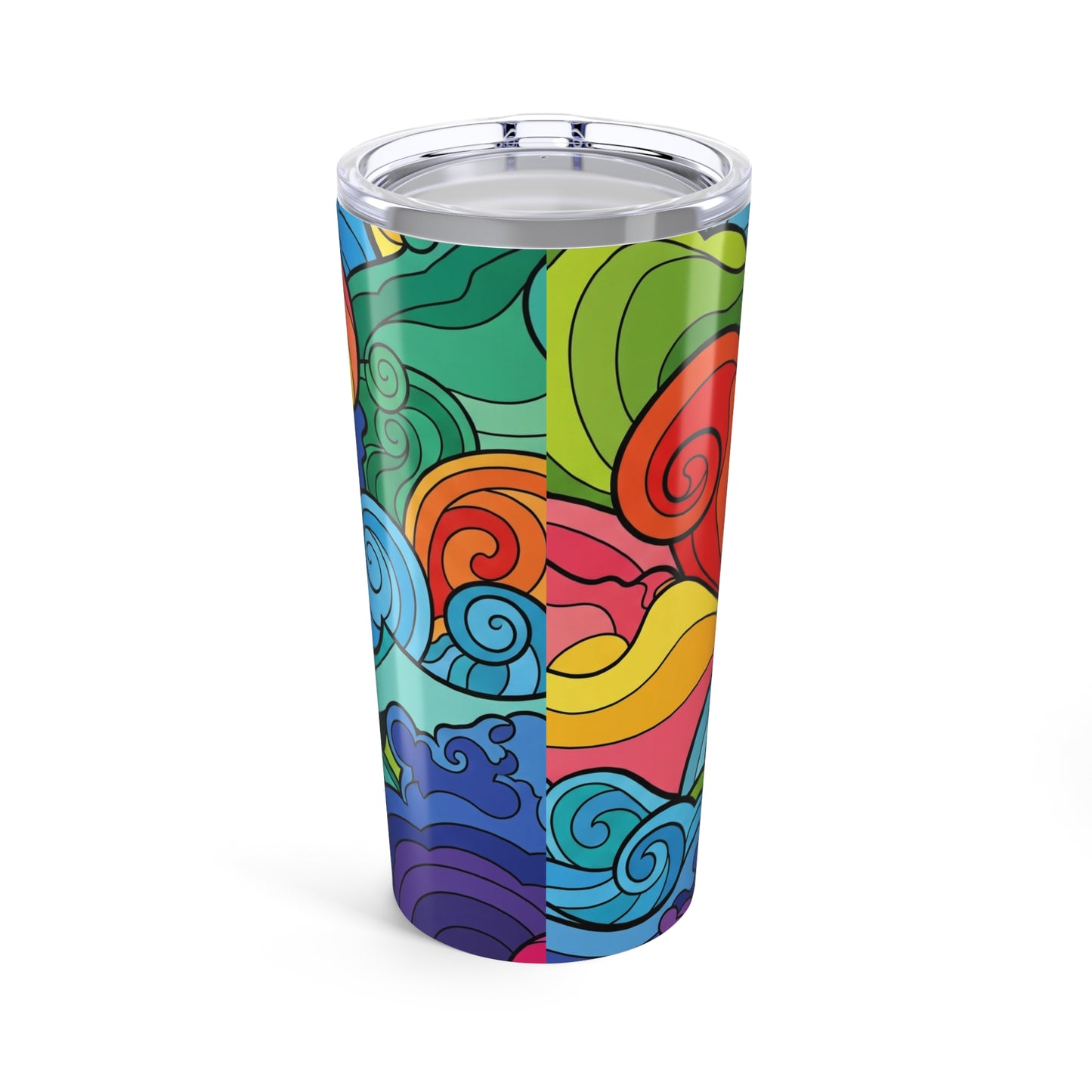 20oz Stainless Steel Printed Design Tumbler With Double Wall Vacuum Insulation Spill Resistant Travel Cup With Lid