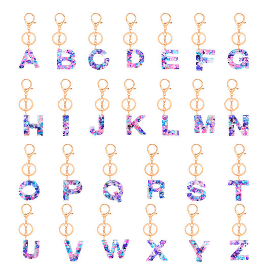 Epoxy Letters Keychain Unisex Initial Pendant Alphabet Charm Decoration With Individual Packaging Epoxy Letters Keychain