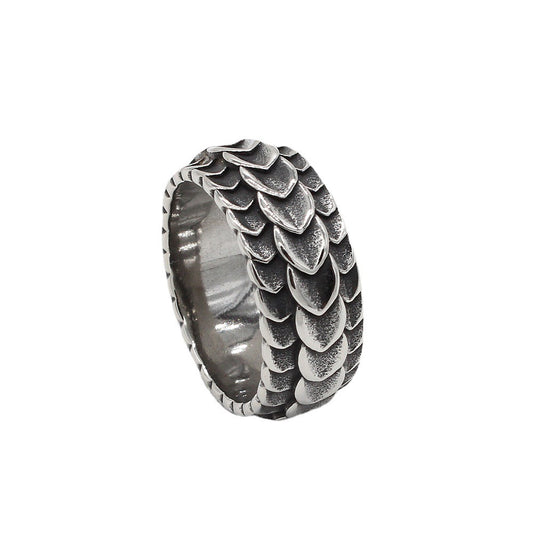 Mens Dragon Ring With Retro Titanium Steel Dragon Pattern Scale Domineering Statement Jewelry For Everyday Use