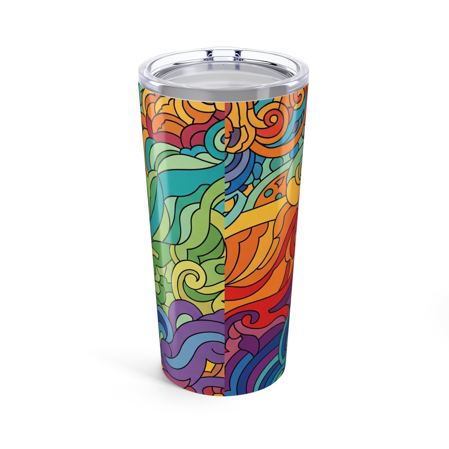 20oz Stainless Steel Tumbler With Printed Design Double Wall Vacuum Insulation Spill Resistant Hot Cold Drinks
