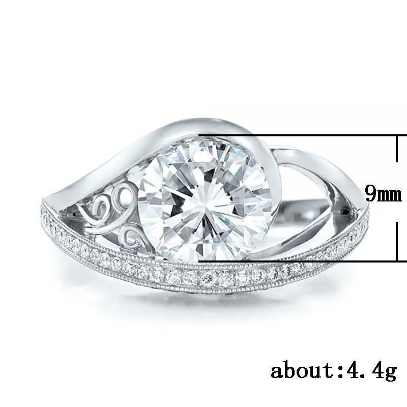 Simulation Diamond Wedding Ring European And American Ladies Ring Copper Zircon White Gold Sizes 6 7 8 9 10 10