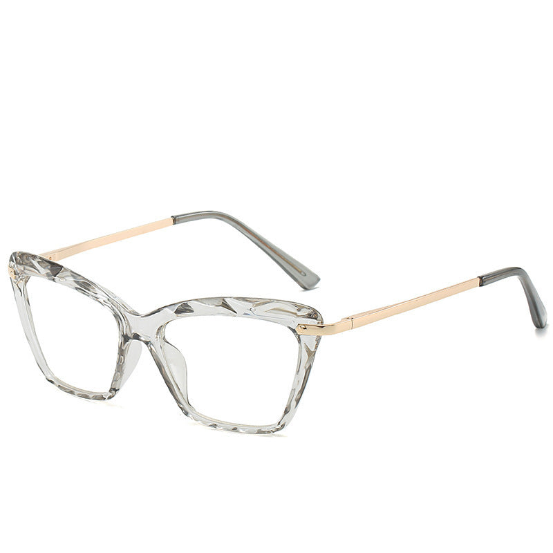 Womens Clear Lens Glasses Full Frame See Through Eyeglasses Vintage Crystal Fashion Eyewear Metal Frame Womens