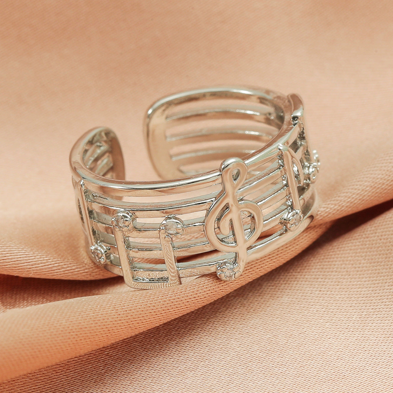 Womens Geometric Adjustable Ring Opening Korean Retro Metal Copper Electroplated Jewelry Gift Everyday Jewelry