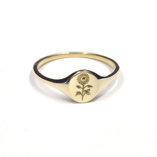 Womens Sunflower Floral Ring Alloy Electroplated Insect Design Jewelry Accessories Elegant Everyday Ring Styling