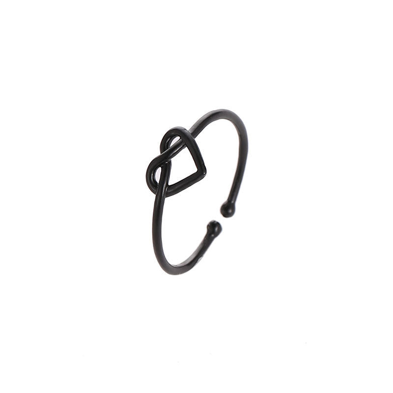 Heart Ring Adjustable Open Ring Band Metal Ring for Women Girls Love Hollow Ring Fashion Jewelry Valentine Day