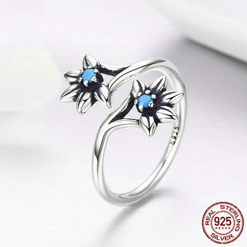 Sterling Silver Flower Ring Elegant Single Flower Lightweight Delicate Jewelry Everyday Wear Gift For Her Floral