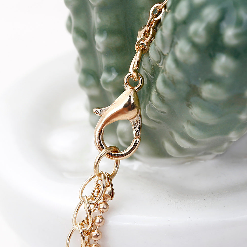 Womens Hollow Lotus Heart Bracelets Electroplated Delicate Fashion Jewelry 2 Piece Set for Valentines Day Gifts