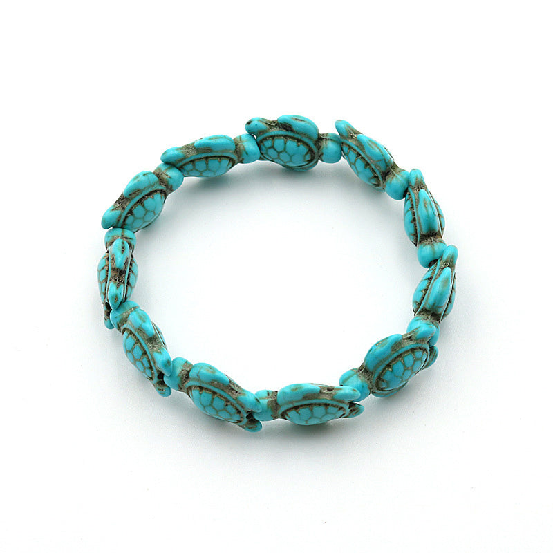 Turquoise Tortoise Bracelet Unisex Animal Zodiac Polished Bangle Gifting For Benefits Anniversary Celebrations