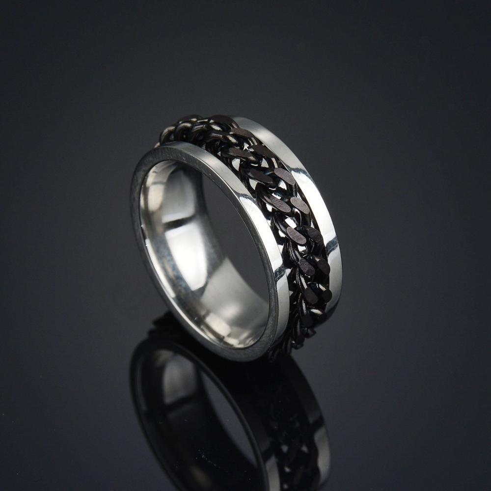 Mens Titanium Steel Ring Geometric Design Gift Ring Travel Souvenir Packaging Independently Packaged Band Ideal Gift