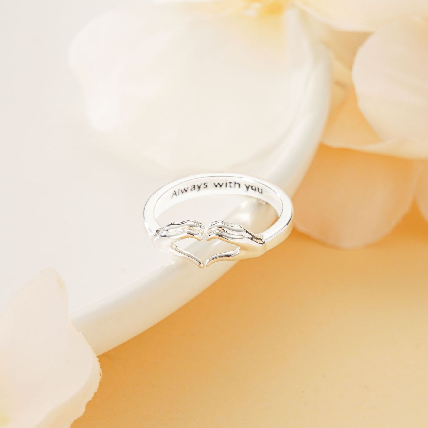 Unisex Adjustable Copper Heart Ring With Electroplating In Platinum Or 18K Gold Finish For Birthday Gift Styles