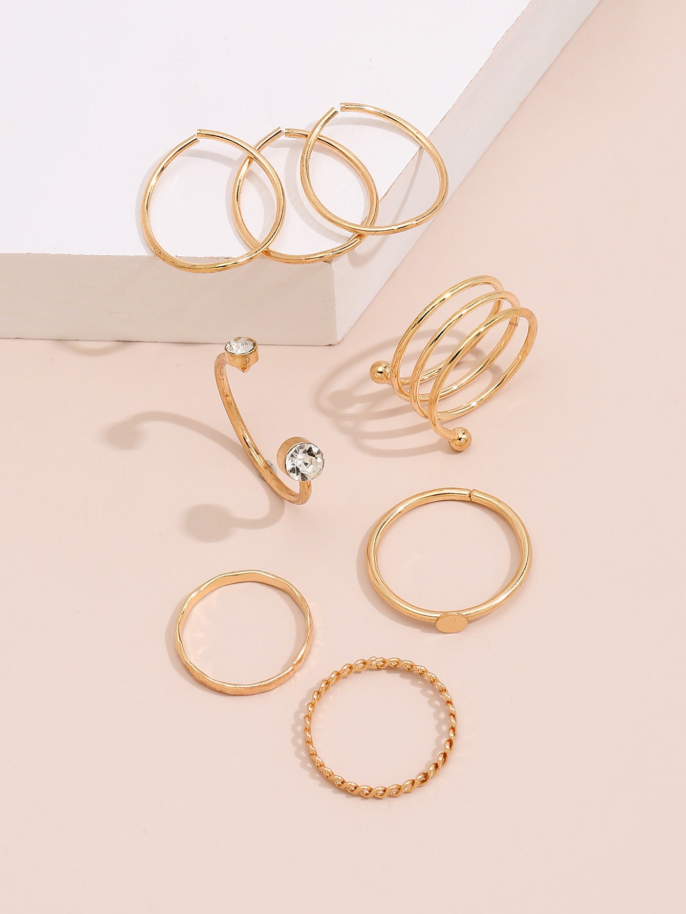 Womens Geometric Ring Set Trendy Joint Rings European American Fashion Zinc Jewelry Gift For Daily Wear Deals