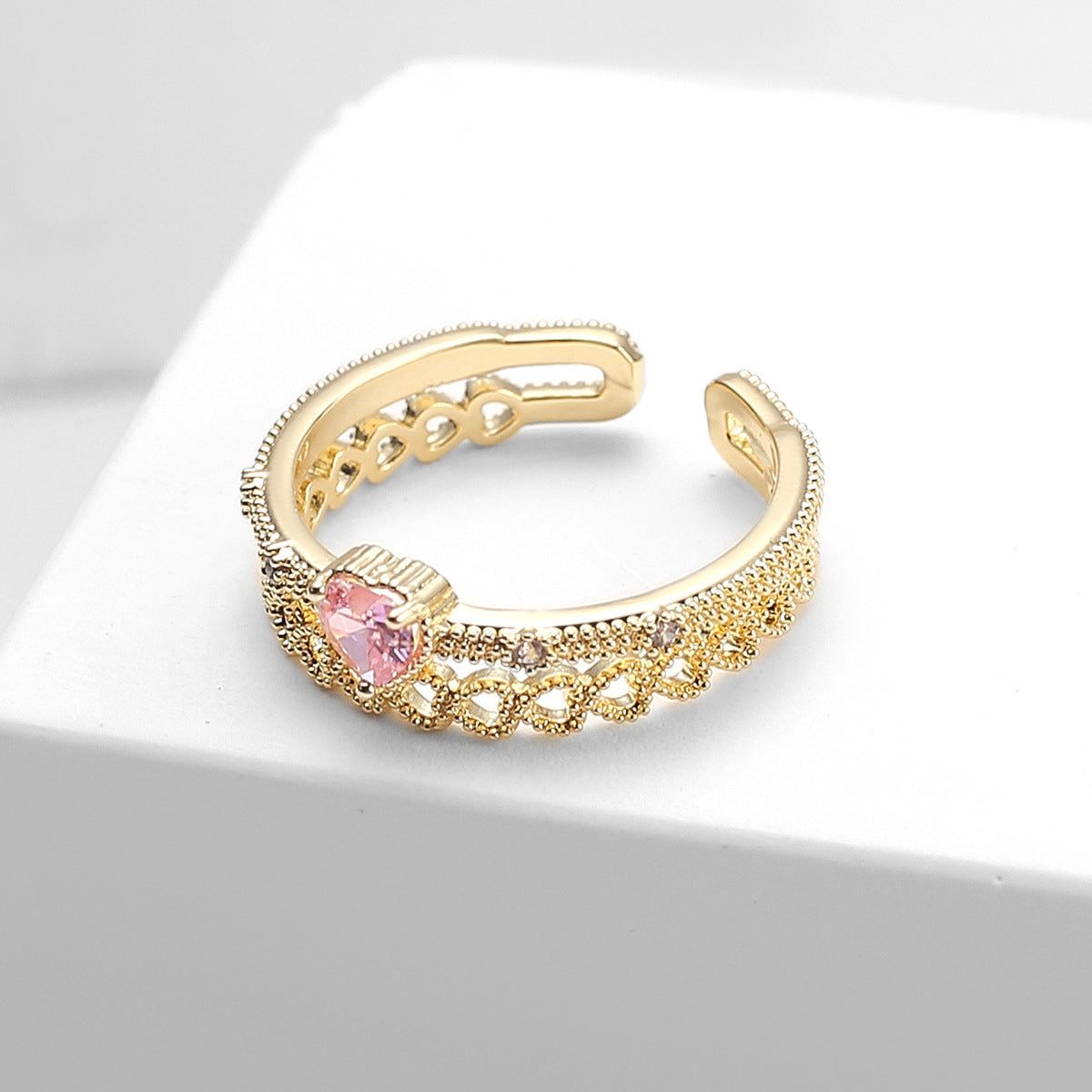 Simple Retro Knuckle Water Drop Geometry Diamond Ring Open Mouth Copper Geometric Animal Zodiac Electroplating Sweet