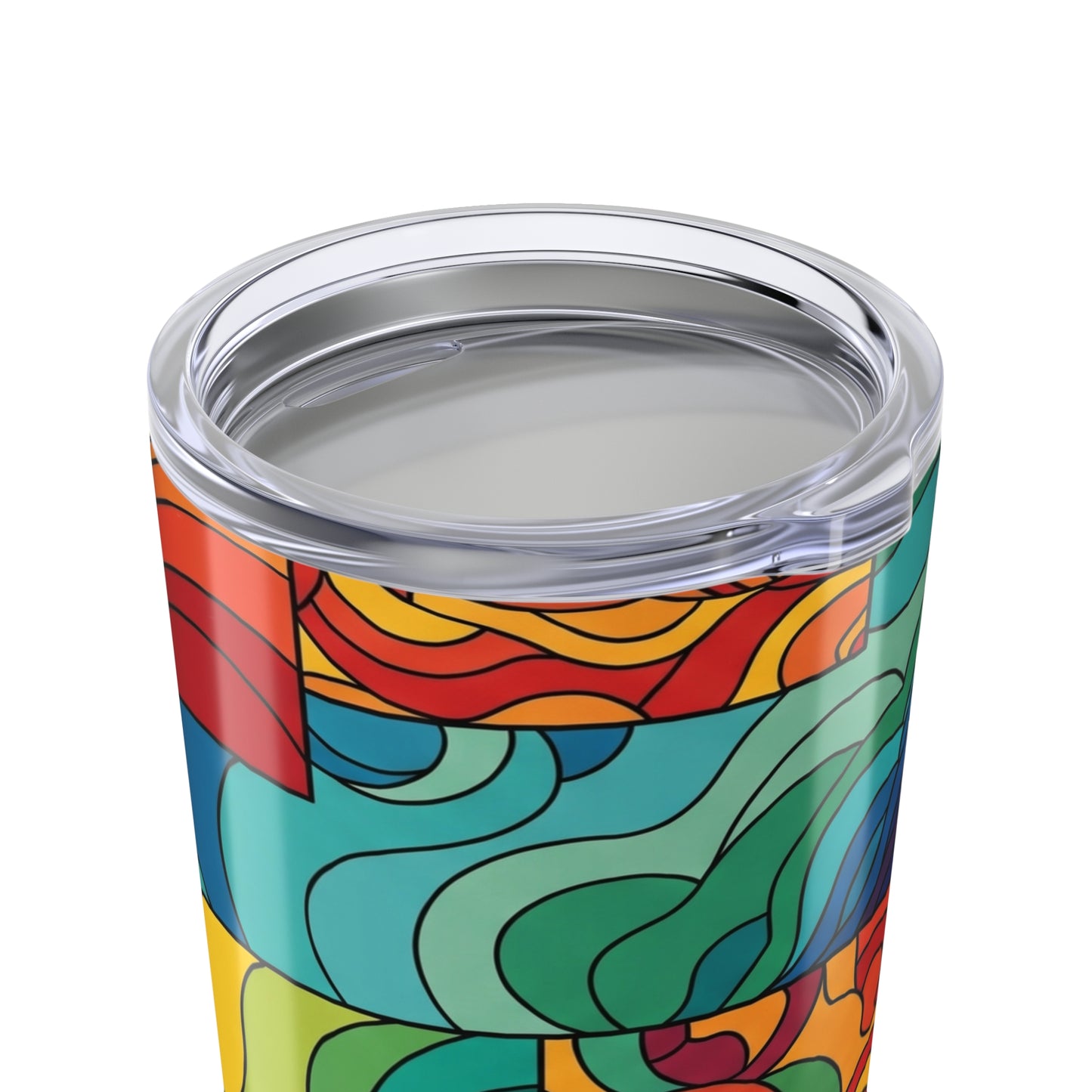 20oz Insulated Stainless Steel Tumbler With Printed Design Leak Proof Lid For Hot Or Cold Beverages Dishwasher Safe